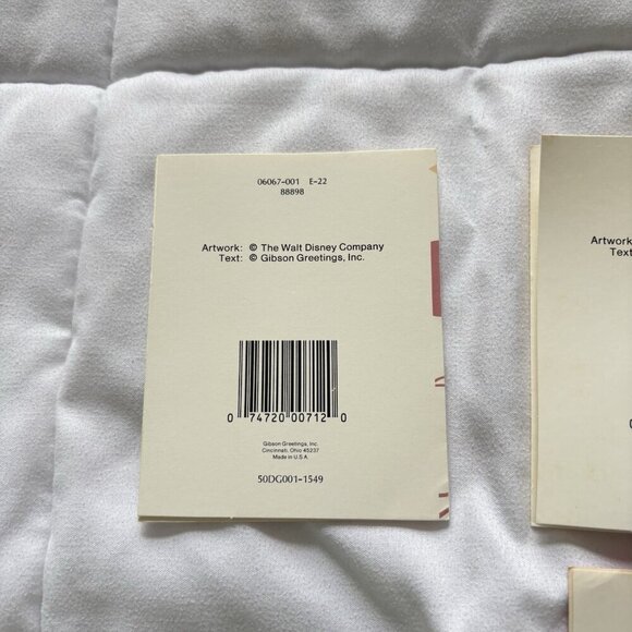 Vintage 80s 90s Disney Lot Of 5 Unused MINI Cards Junk Journal Scrapbook - Picture 8 of 8